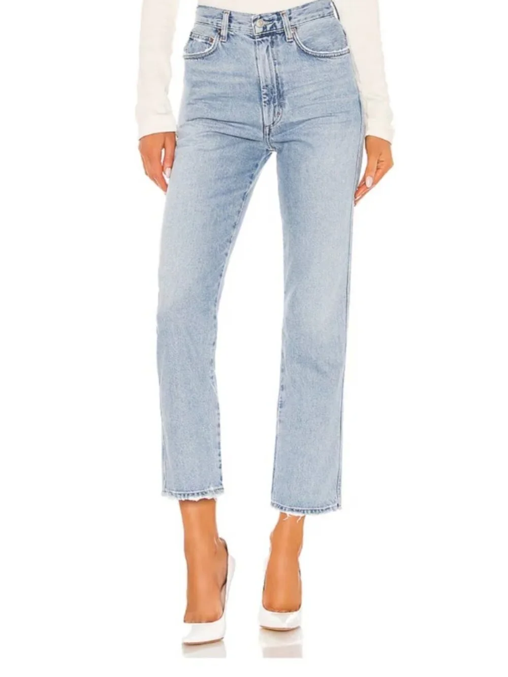 Agolde Jeans Womens Size 26 Pinch Waist High Rise Kick Jeans A095-1141 Crop - Picture 1 of 14